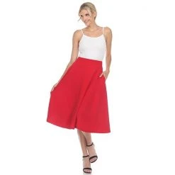 Women's White Mark Midi Skirt Olive -White Mark Sales unnamed file 101