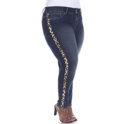 Plus Size White Mark Animal Print Super Stretch Jeans