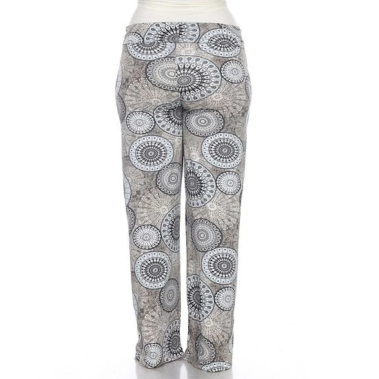 Plus Size White Mark Palazzo Pants 189 Gray Geo 4 Plus Size White Mark Palazzo Pants 189 Gray Geo - Image 2
