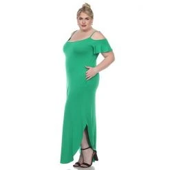 Plus Size White Mark Cold-Shoulder Maxi Dress Dark Blue -White Mark Sales unnamed file 1032