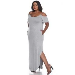 Plus Size White Mark Cold-Shoulder Maxi Dress Dark Blue -White Mark Sales unnamed file 1035