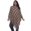 Plus Size White Mark Casandra Poncho Brown