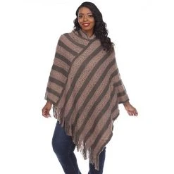 Plus Size White Mark Casandra Poncho Brown -White Mark Sales unnamed file 1042