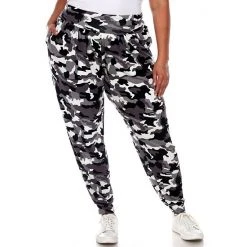 Plus Size White Mark Camo Harem Jogger Pants Blue -White Mark Sales unnamed file 1047