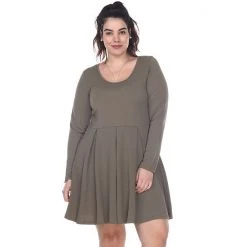 Plus Size White Mark Jenara Fit & Flare Dress Green