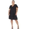 Plus Size White Mark Short Sleeve V-Neck Tiered Dress -White Mark Sales unnamed file 1097