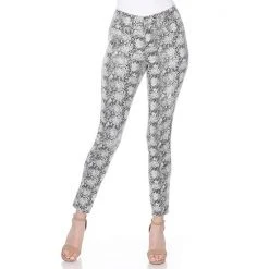 Women's White Mark Faux Suede Snake Print Pants -White Mark Sales unnamed file 1142