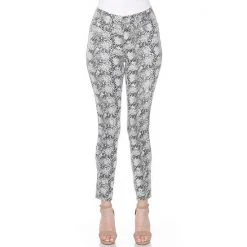 Women's White Mark Faux Suede Snake Print Pants -White Mark Sales unnamed file 1145