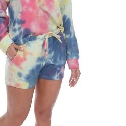 Women's White Mark 2-Piece Tie Dye Top & Shorts Pajama Set Pink -White Mark Sales unnamed file 1160