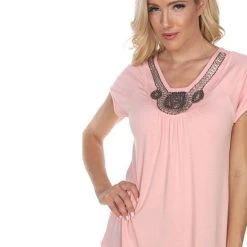 Women's White Mark Embellished Handkerchief Tee Navy -White Mark Sales unnamed file 1168