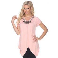 Women's White Mark Embellished Handkerchief Tee Navy -White Mark Sales unnamed file 1171