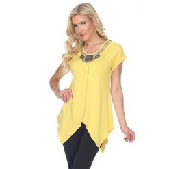 Women's White Mark Embellished Handkerchief Tee Navy -White Mark Sales unnamed file 1173