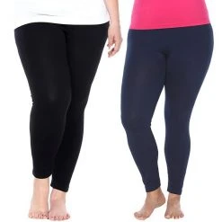 Plus Size White Mark 2-Pack Leggings Black Burgundy -White Mark Sales unnamed file 1189