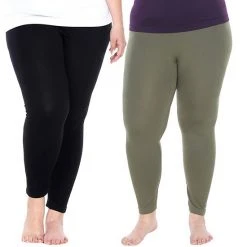 Plus Size White Mark 2-Pack Leggings Black Burgundy -White Mark Sales unnamed file 1191