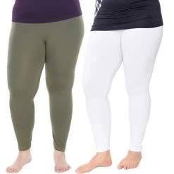 Plus Size White Mark 2-Pack Leggings Black Burgundy -White Mark Sales unnamed file 1194