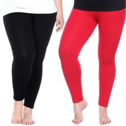 Plus Size White Mark 2-Pack Leggings Black Burgundy -White Mark Sales unnamed file 1195