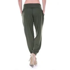 Women's White Mark Solid Harem Pants Green -White Mark Sales unnamed file 1236
