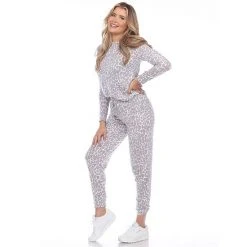 Women's White Mark 2-Piece Top & Bottoms Leopard Pajama Set -White Mark Sales unnamed file 1252