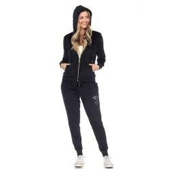 Women's White Mark Rhinestone 2-Piece Velour Tracksuit Set Pink -White Mark Sales unnamed file 126