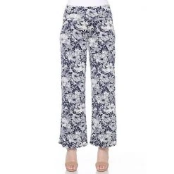 Women's White Mark Floral Print Palazzo Pants Black