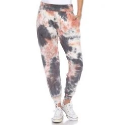 White Mark Tie-Dye Harem Pants Black
