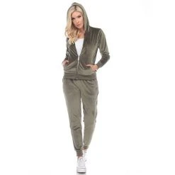 Women's White Mark 2-piece Velour Hoodie & Jogger Pants Set Pink -White Mark Sales unnamed file 13