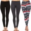 Women's White Mark Pack Of 3 Leggings Snowflake Reindeer