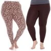 Plus Size White Mark 2-Pack Leopard & Solid Leggings Set Black Leopard -White Mark Sales unnamed file 1375