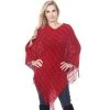 Women's White Mark Fringe Poncho Red 2 Women's White Mark Fringe Poncho Red -White Mark Sales unnamed file 1389