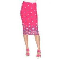 Women's White Mark Midi Pencil Skirt Shell Fuchsia -White Mark Sales unnamed file 1402