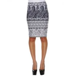 Women's White Mark Printed Pencil Skirt Red Peacock -White Mark Sales unnamed file 1428