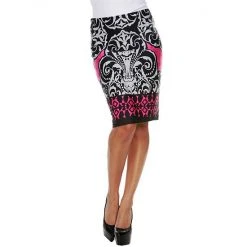 Women's White Mark Printed Pencil Skirt Red Peacock -White Mark Sales unnamed file 1429