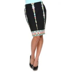 Women's White Mark Printed Pencil Skirt Red Peacock -White Mark Sales unnamed file 1436