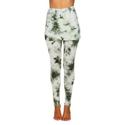 Women's White Mark Tie-Dye Skirted Leggings Olive -White Mark Sales unnamed file 1448