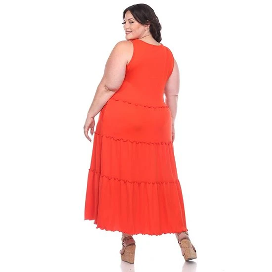 Plus Size White Mark Tiered Midi Dress 4 Plus Size White Mark Tiered Midi Dress - Image 2