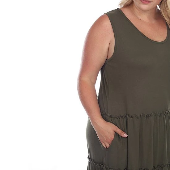 Plus Size White Mark Tiered Midi Dress 6 Plus Size White Mark Tiered Midi Dress - Image 4