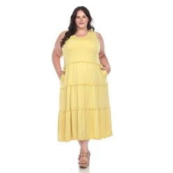 Plus Size White Mark Tiered Midi Dress 22 Plus Size White Mark Tiered Midi Dress -White Mark Sales unnamed file 1462