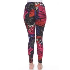 Women's White Mark Printed High-Waisted Leggings Coral Pink Flower -White Mark Sales unnamed file 1471
