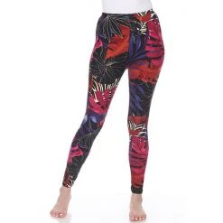 Women's White Mark Printed High-Waisted Leggings Coral Pink Flower -White Mark Sales unnamed file 1473