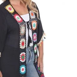 Plus Size White Mark Crochet-Trim Long Cover-Up -White Mark Sales unnamed file 1513