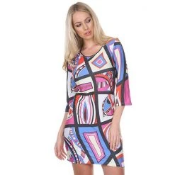Women's White Mark Printed Sheath Dress Pink