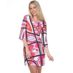 Women's White Mark Printed Sheath Dress Pink -White Mark Sales unnamed file 1581
