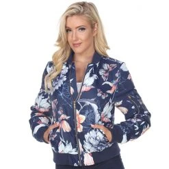 Women's White Mark Floral Bomber Jacket Red -White Mark Sales unnamed file 1597