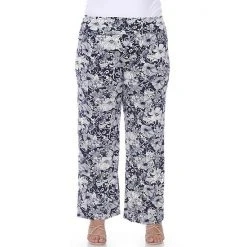 Plus Size White Mark Floral Print Palazzo Pants Mint