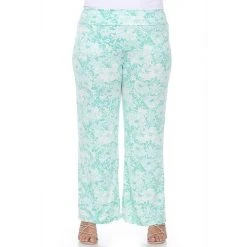 Plus Size White Mark Floral Print Palazzo Pants Mint -White Mark Sales unnamed file 1624