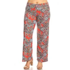 Plus Size White Mark Paisley Palazzo Pants Red Paisley -White Mark Sales unnamed file 1647