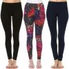 Women's White Mark 3-Pack Leggings Set Black Paisley Cheetah -White Mark Sales unnamed file 1663