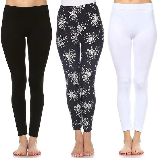 Women's White Mark 3-Pack Leggings Set Black Paisley Cheetah 4 Women's White Mark 3-Pack Leggings Set Black Paisley Cheetah - Image 2
