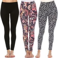 Women's White Mark 3-Pack Leggings Set Black Paisley Cheetah 19 Women's White Mark 3-Pack Leggings Set Black Paisley Cheetah -White Mark Sales unnamed file 1667