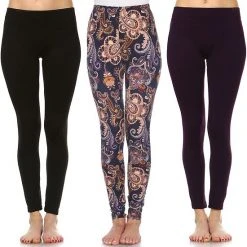 Women's White Mark 3-Pack Leggings Set Black Paisley Cheetah 23 Women's White Mark 3-Pack Leggings Set Black Paisley Cheetah -White Mark Sales unnamed file 1671